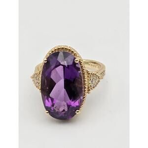 Judith Ripka 14k Gold 10ct Diamond Statement Ring Sz 8 w/Box